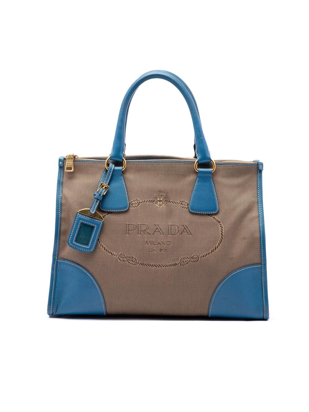 Prada Saffiano Trimmed Canvas Canapa #347619P59B